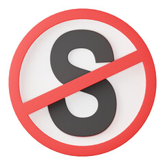 no stopping 3d Icon Illustration