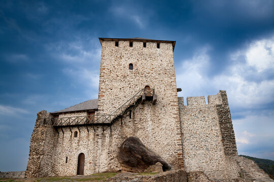 Vrsac castle, also called vrsacki zamak, during a sunny afternoon. It is a major medieval landmark of Serbia and Voivodina, at the top of Vrsac hill, or Vrsacki breg.