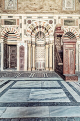 Interior of Mosque Sultan Al-Zahir Barquq, Cairo, Egypt