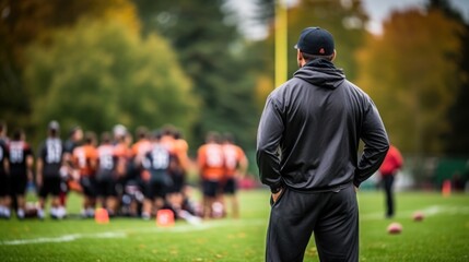coach watching a team during a practice generative ai - obrazy, fototapety, plakaty