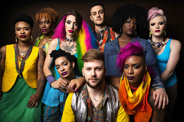 Vibrant Celebration of Gender Diversity and Inclusivity Showcasing Expressions and Attire