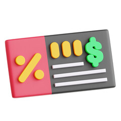 3D illustration of discounts and offers with a coupon icon