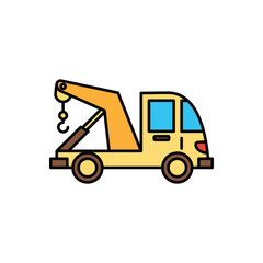 Fototapeta na wymiar cute outline colored transportation icon 