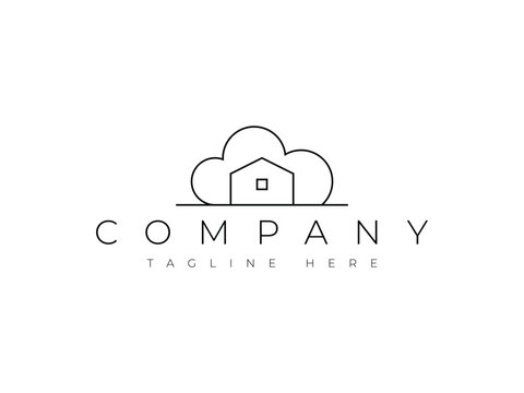 house cloud logo design. dream house logo concept.