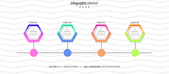 Presentation business infographic template colorful with 4 step
