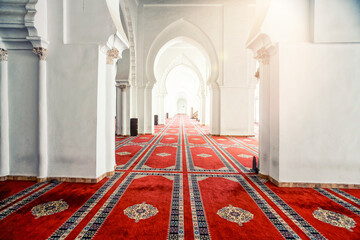 Interior of Moulay el Yazid Mosque, kasabah mosque, Marrakesh, Morocco