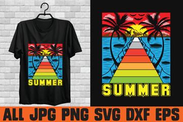 Summer Typography Custom T-shirt Design Vector
