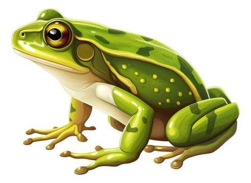 recommend clip art: Green frog illustration isolated.