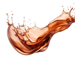 cascading liquid copper frozen in an abstract futuristic 3d texture isolated on a transparent background, generative ai