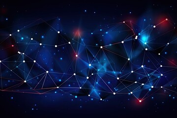 Abstract technology background with polygonal shapes and lines polygonal space low poly dark background with connecting dots and lines. Connection structure. illustration