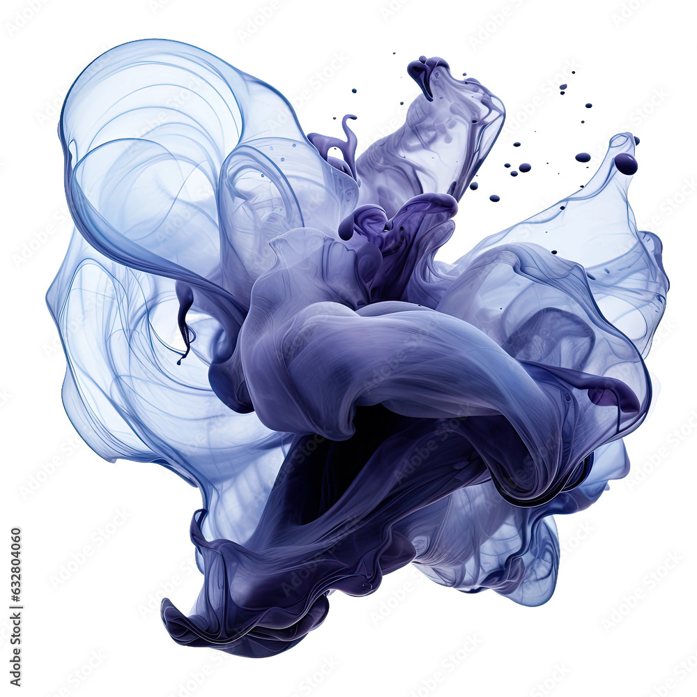 Canvas Prints fluid midnight velvet frozen in an abstract futuristic 3d texture isolated on a transparent backgrou
