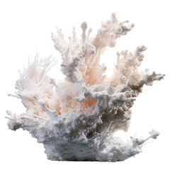 gushing coral fountains exploding frozen in an abstract futuristic 3d texture isolated on a transparent background, generative ai