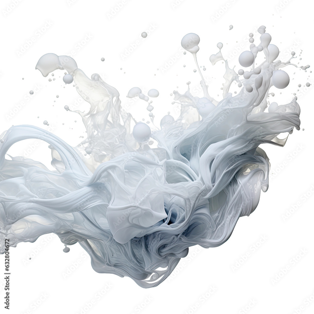 Poster liquid ethereal lace frozen in an abstract futuristic 3d texture isolated on a transparent backgroun