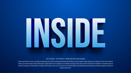 Blue 3d style editable text effect template © Mugi_Mulya