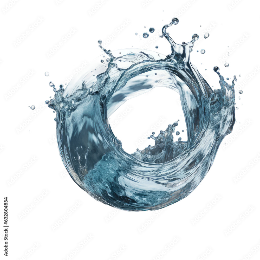 Canvas Prints liquid blue moonlight splash frozen in an abstract futuristic 3d texture isolated on a transparent b