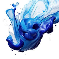 liquid marbled swirls frozen in an abstract futuristic 3d texture isolated on a transparent background, generative ai