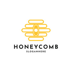 honeycomb house logo design minimalist, honeycomb line logo design