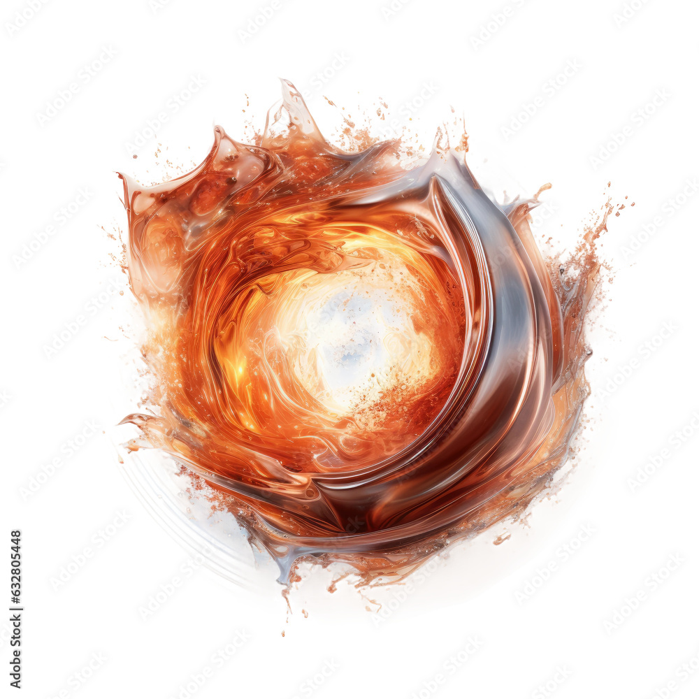 Wall mural molten starlight fiery red liquid splash frozen in an abstract futuristic 3d texture isolated on a t