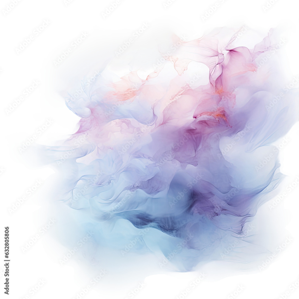 Poster soft purple and pink twilight mist frozen in an abstract futuristic 3d texture isolated on a transpa
