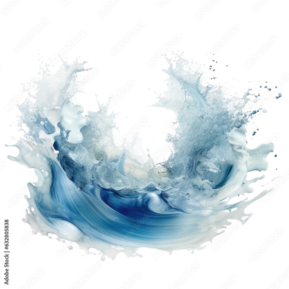 Canvas Prints shimmering oceanic blue water splash frozen in an abstract futuristic 3d texture isolated on a trans