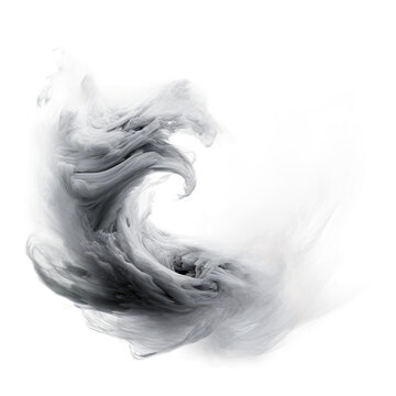 Swirling Tornado Smoke Mist Frozen In An Abstract Futuristic 3d Texture Isolated On A Transparent Background, Generative Ai