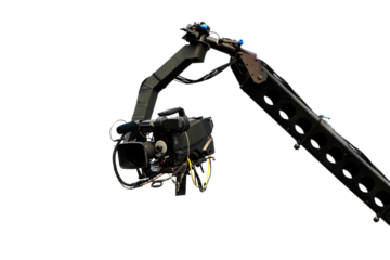 Video camera on crane shooting