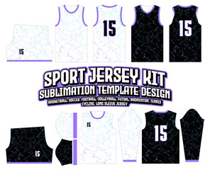 Gradient Abstract Outline Basketball Jersey Design Sportswear Template
