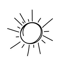 Hand drawn firework. Star burst. Sunburst doodle icon. Hand drawn explosion frame. 