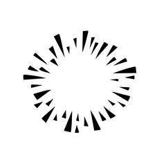 Hand drawn firework. Star burst. Sunburst doodle icon. Hand drawn explosion frame. 