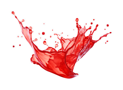 Tomato ketchup swirl splash with red sauce drops isolated on transparent or white background, png