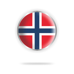 Obraz premium norway flag circle design with transparent background silver frame