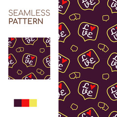 Seamless Patterns of Love Bubble Chat Background. Suitable for fashion, fabric, wallpaper, and all prints. vector illustration