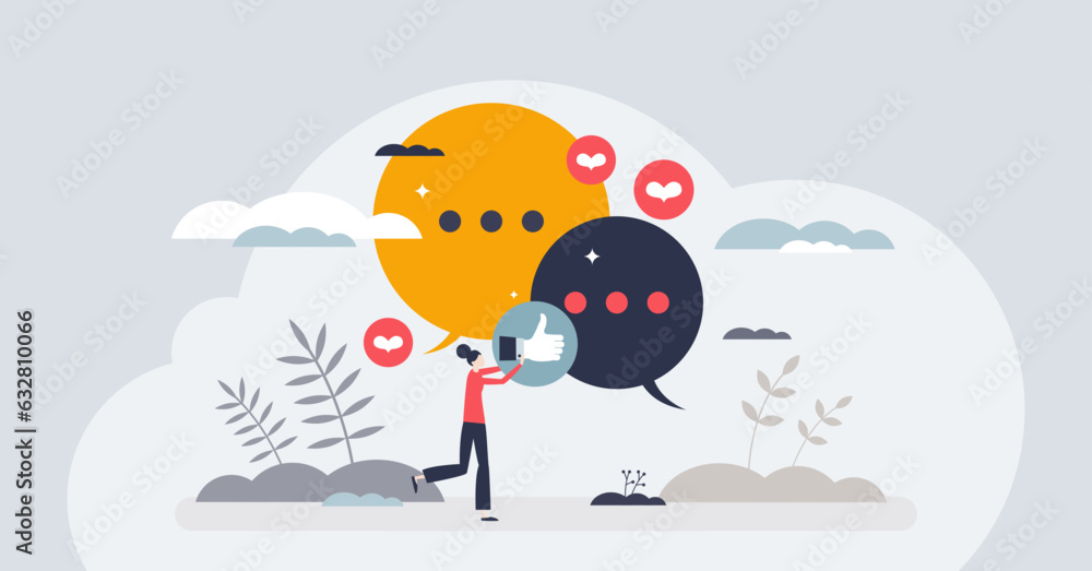 Poster interpersonal and soft skills as ability to understand tiny person concept. successful communication