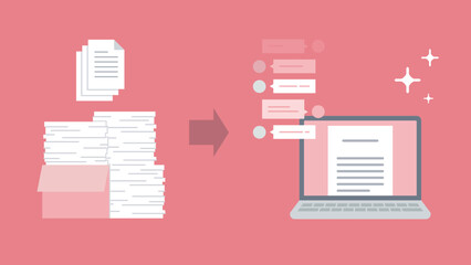 大量の書類をデジタル化してAIチャットで活用DX