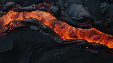 Tuinposter black volcanic lava texture © Astanna Media