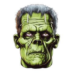 Obraz premium zombie hallowen head on white
