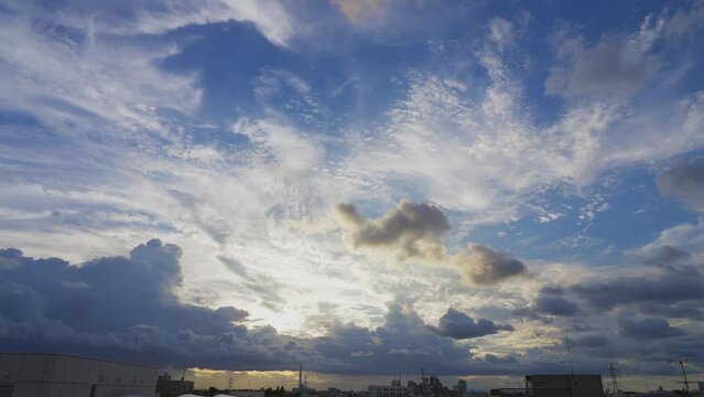 夕方_日没_タイムラプス_DUSK_clouds