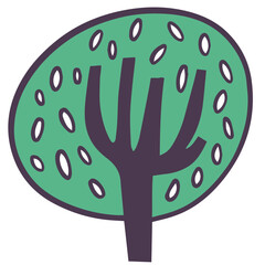 Green color abstract tree summer or autumn season vector art