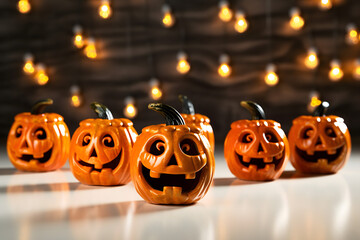 scary spooky halloween season, monster skull and crossbones halloween witch with pumpkin, halloween and October background 