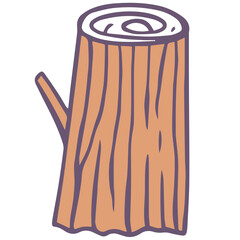 Stump wood sign in autumn season