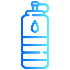 Water bottle gradient icon on white background