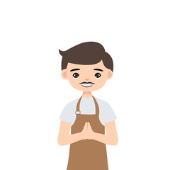 male barista character 