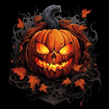 Spooky pumkin artwork as a Halloween theme