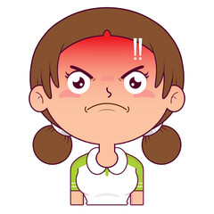 girl angry face cartoon cute