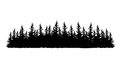 Silhouettes of Trees or forest on white background