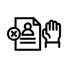 rejected line icon illustration vector graphic. Simple element illustration vector graphic, suitable for app, websites, and presentations isolated on white background