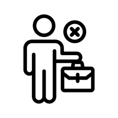 jobless line icon illustration vector graphic. Simple element illustration vector graphic, suitable for app, websites, and presentations isolated on white background