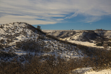 2022-12-21 SNOW COVERED MOUNTAIN NEAR THE PHILLIP MILLER HIKE WITH UNDER BRUSH AND A NICE SKY NEAR...