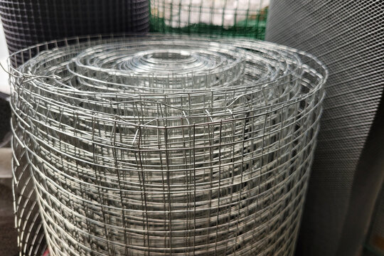 Selective focus Roll of new metal wire mesh for sell in local hardware Penang