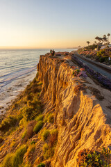 Sunset at the Del Mar beach and cliff